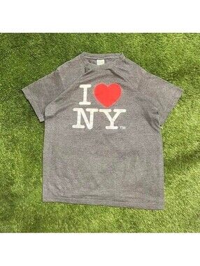 Grey and red I love NY tee